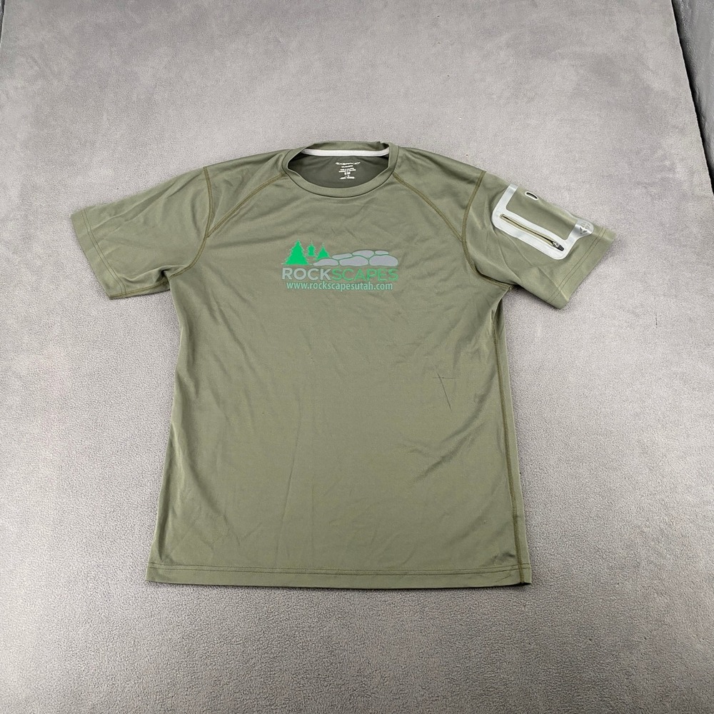 ExOfficio Mens Performance Tee Olive Green Short Sleeve Sleeve Pocket Large